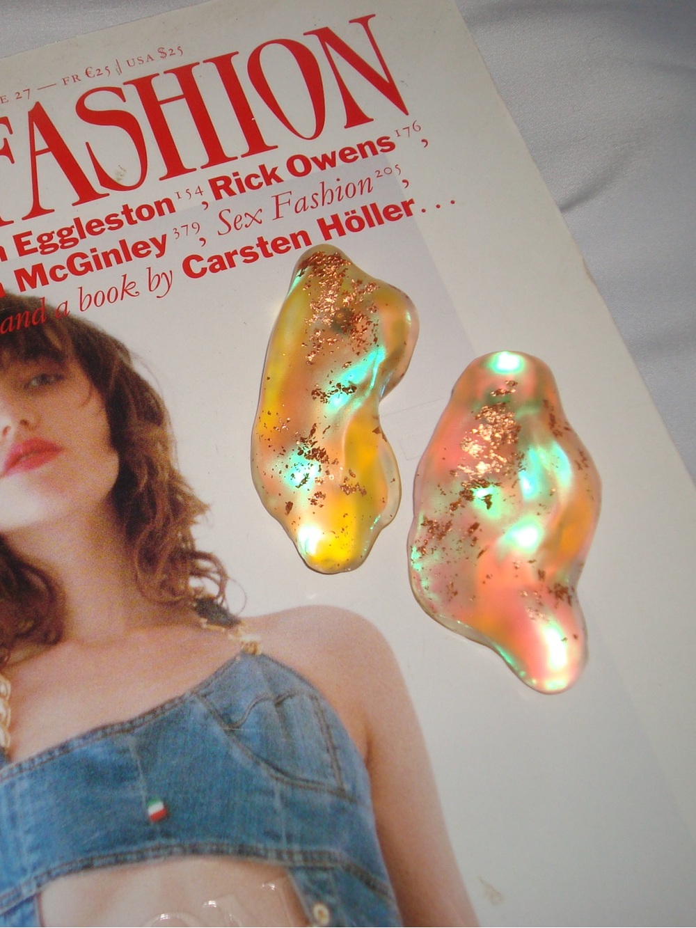 HOLOGRAPHIC RESIN GLOB EARRINGS